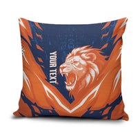 Custom Netherlands 2026 Football Pillow Cover Go Oranje Majestic Lion