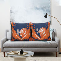 Custom Netherlands 2026 Football Pillow Cover Go Oranje Majestic Lion