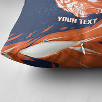 Custom Netherlands 2026 Football Pillow Cover Go Oranje Majestic Lion