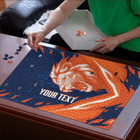 Custom Netherlands 2026 Football Puzzle Go Oranje Majestic Lion