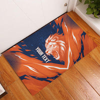 Custom Netherlands 2026 Football Rubber Doormat Go Oranje Majestic Lion