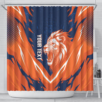Custom Netherlands 2026 Football Shower Curtain Go Oranje Majestic Lion