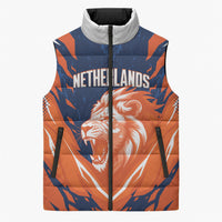 Custom Netherlands 2026 Football Sleeveless Puffer Jacket Go Oranje Majestic Lion