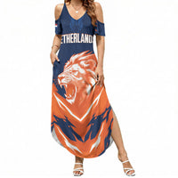Custom Netherlands 2026 Football Summer Maxi Dress Go Oranje Majestic Lion