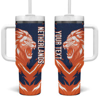 Custom Netherlands 2026 Football Tumbler With Handle Go Oranje Majestic Lion