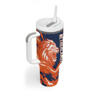 Custom Netherlands 2026 Football Tumbler With Handle Go Oranje Majestic Lion