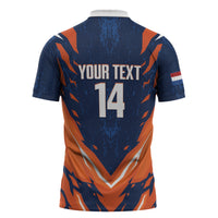 Custom Netherlands 2026 Football Zipper Polo Shirt Go Oranje Majestic Lion