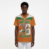 Custom Cote d'Ivoire 2026 Football Scrub Top Allez Les Elephant