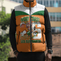 Custom Cote d'Ivoire 2026 Football Sleeveless Puffer Jacket Allez Les Elephant