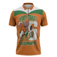 Custom Cote d'Ivoire 2026 Football Zipper Polo Shirt Allez Les Elephant