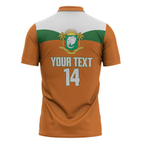 Custom Cote d'Ivoire 2026 Football Zipper Polo Shirt Allez Les Elephant