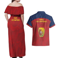 Spain Football Couples Matching Off Shoulder Maxi Dress and Hawaiian Shirt 4th We Are The Champions - Wonder Print Shop