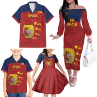 Spain Football Family Matching Off The Shoulder Long Sleeve Dress and Hawaiian Shirt 4th We Are The Champions - Wonder Print Shop