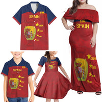 Spain Football Family Matching Off Shoulder Maxi Dress and Hawaiian Shirt 4th We Are The Champions - Wonder Print Shop