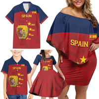Spain Football Family Matching Off Shoulder Short Dress and Hawaiian Shirt 4th We Are The Champions - Wonder Print Shop
