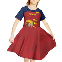 Spain Football Kid Short Sleeve Dress 4th We Are The Champions - Wonder Print Shop