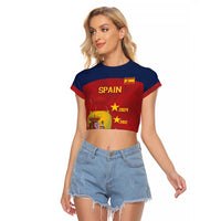 Spain Football Raglan Cropped T Shirt 4th We Are The Champions - Wonder Print Shop