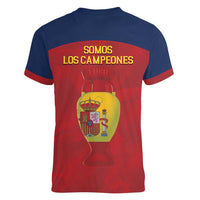 Spain Football Women V-Neck T-Shirt 4th We Are The Champions - Wonder Print Shop