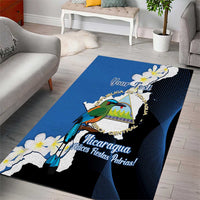 Personalized Nicaragua Independence Day Area Rug Nicaraguan Guardabarranco Mix Sacuanjoche Flowers - Wonder Print Shop