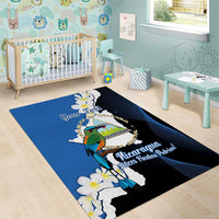 Personalized Nicaragua Independence Day Area Rug Nicaraguan Guardabarranco Mix Sacuanjoche Flowers - Wonder Print Shop