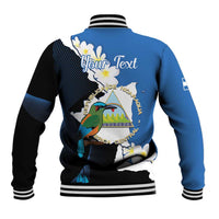 Personalized Nicaragua Independence Day Baseball Jacket Nicaraguan Guardabarranco Mix Sacuanjoche Flowers - Wonder Print Shop