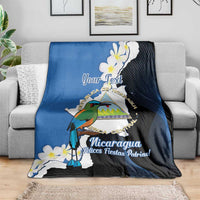 Personalized Nicaragua Independence Day Blanket Nicaraguan Guardabarranco Mix Sacuanjoche Flowers