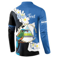 Personalized Nicaragua Independence Day Button Sweatshirt Nicaraguan Guardabarranco Mix Sacuanjoche Flowers - Wonder Print Shop