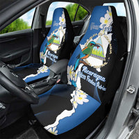 Personalized Nicaragua Independence Day Car Seat Cover Nicaraguan Guardabarranco Mix Sacuanjoche Flowers - Wonder Print Shop