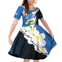 Personalized Nicaragua Independence Day Family Matching Off Shoulder Short Dress and Hawaiian Shirt Nicaraguan Guardabarranco Mix Sacuanjoche Flowers - Wonder Print Shop