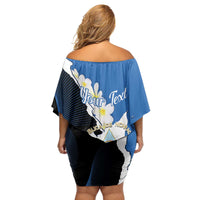 Personalized Nicaragua Independence Day Family Matching Off Shoulder Short Dress and Hawaiian Shirt Nicaraguan Guardabarranco Mix Sacuanjoche Flowers - Wonder Print Shop