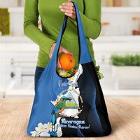 Personalized Nicaragua Independence Day Grocery Bag Nicaraguan Guardabarranco Mix Sacuanjoche Flowers