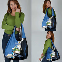 Personalized Nicaragua Independence Day Grocery Bag Nicaraguan Guardabarranco Mix Sacuanjoche Flowers