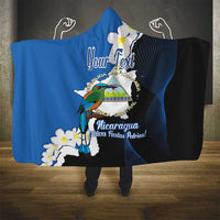 Personalized Nicaragua Independence Day Hooded Blanket Nicaraguan Guardabarranco Mix Sacuanjoche Flowers