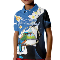 Personalized Nicaragua Independence Day Kid Polo Shirt Nicaraguan Guardabarranco Mix Sacuanjoche Flowers - Wonder Print Shop