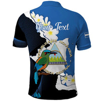 Personalized Nicaragua Independence Day Polo Shirt Nicaraguan Guardabarranco Mix Sacuanjoche Flowers - Wonder Print Shop