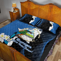 Personalized Nicaragua Independence Day Quilt Bed Set Nicaraguan Guardabarranco Mix Sacuanjoche Flowers - Wonder Print Shop