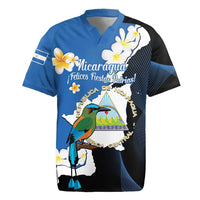 Personalized Nicaragua Independence Day Rugby Jersey Nicaraguan Guardabarranco Mix Sacuanjoche Flowers - Wonder Print Shop