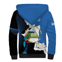 Personalized Nicaragua Independence Day Sherpa Hoodie Nicaraguan Guardabarranco Mix Sacuanjoche Flowers - Wonder Print Shop
