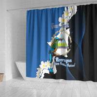 Personalized Nicaragua Independence Day Shower Curtain Nicaraguan Guardabarranco Mix Sacuanjoche Flowers