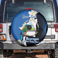Personalized Nicaragua Independence Day Spare Tire Cover Nicaraguan Guardabarranco Mix Sacuanjoche Flowers - Wonder Print Shop