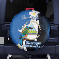 Personalized Nicaragua Independence Day Spare Tire Cover Nicaraguan Guardabarranco Mix Sacuanjoche Flowers - Wonder Print Shop