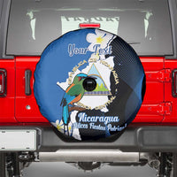 Personalized Nicaragua Independence Day Spare Tire Cover Nicaraguan Guardabarranco Mix Sacuanjoche Flowers - Wonder Print Shop