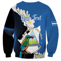Personalized Nicaragua Independence Day Sweatshirt Nicaraguan Guardabarranco Mix Sacuanjoche Flowers - Wonder Print Shop