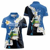 Personalized Nicaragua Independence Day Women Polo Shirt Nicaraguan Guardabarranco Mix Sacuanjoche Flowers - Wonder Print Shop