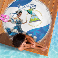 Felices Fiestas Patrias Nicaragua Beach Blanket Bailes Nicaraguan Girl - Wonder Print Shop