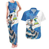 Felices Fiestas Patrias Nicaragua Couples Matching Tank Maxi Dress and Hawaiian Shirt Bailes Nicaraguan Girl - Wonder Print Shop