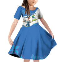 Felices Fiestas Patrias Nicaragua Family Matching Off Shoulder Short Dress and Hawaiian Shirt Bailes Nicaraguan Girl - Wonder Print Shop