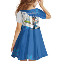 Felices Fiestas Patrias Nicaragua Family Matching Off Shoulder Short Dress and Hawaiian Shirt Bailes Nicaraguan Girl - Wonder Print Shop