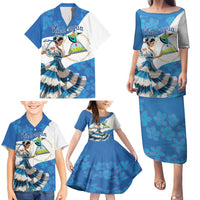 Felices Fiestas Patrias Nicaragua Family Matching Puletasi and Hawaiian Shirt Bailes Nicaraguan Girl - Wonder Print Shop