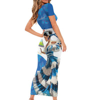 Felices Fiestas Patrias Nicaragua Family Matching Short Sleeve Bodycon Dress and Hawaiian Shirt Bailes Nicaraguan Girl - Wonder Print Shop